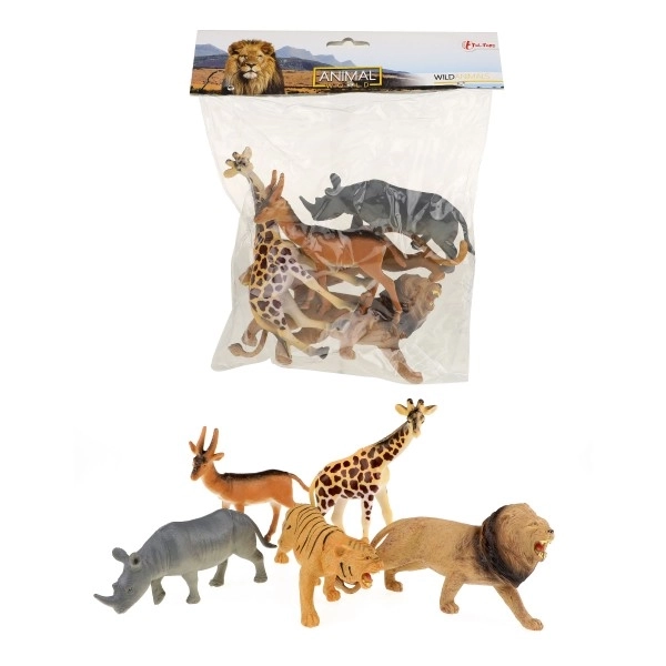 Zwierzęta safari plastik 11-15cm 5szt w woreczku