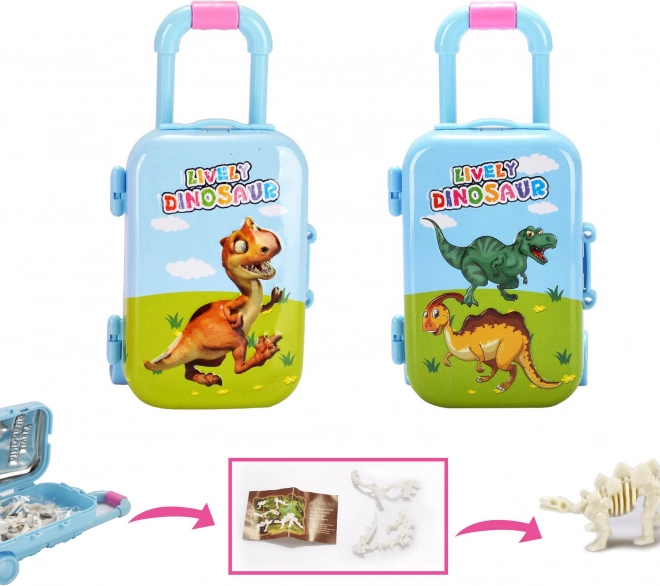 Szkielet dinozaura w kuferku