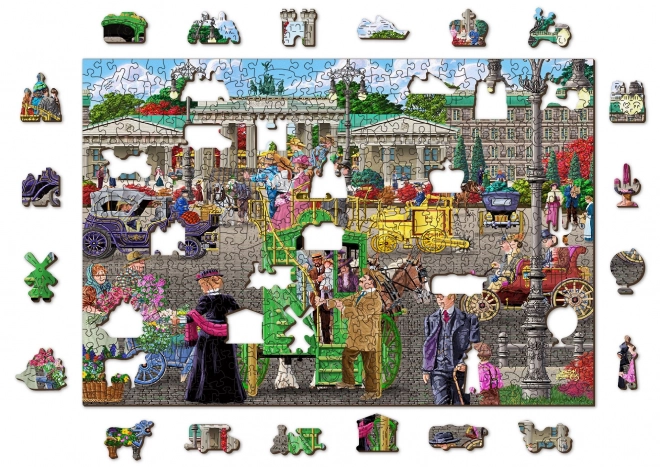 Drewniane puzzle z figurkami - Plac Paryski w Berlinie