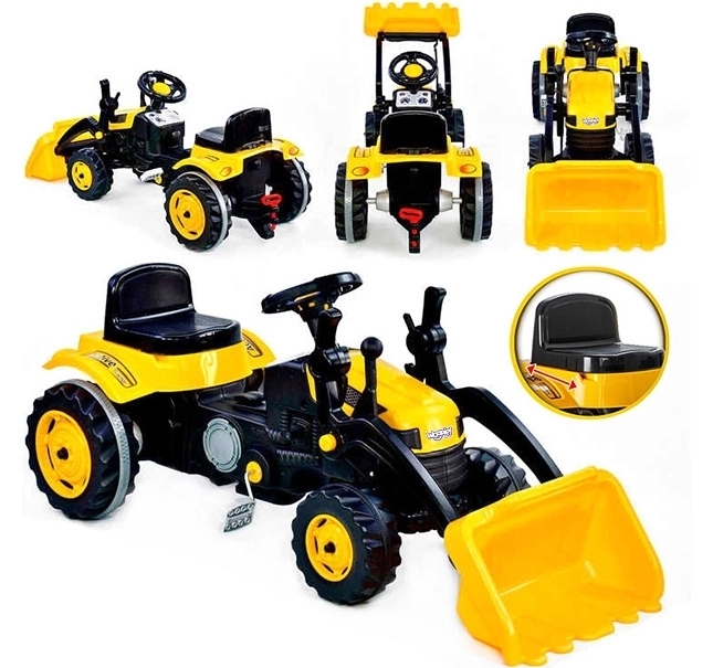 Dziecięcy traktor na pedały z przednią ładowarką