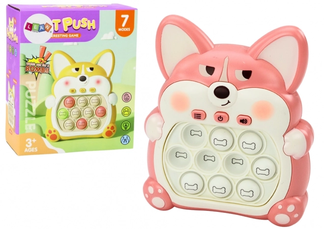 Arkadowa gra Pop-It Fox na konsoli 7 trybów gry Kolor różowy