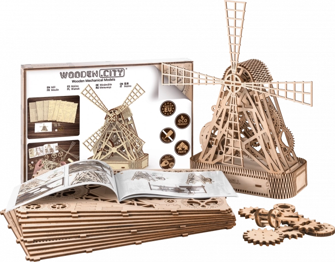 WOODEN CITY 3D puzzle Młyn 222 części