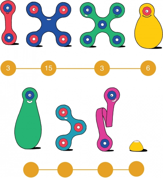 Tęczowe magnetyczne puzzle Clixo, 42 elementy