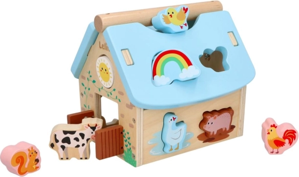 Drewniany domek ze zwierzątkami Lelin