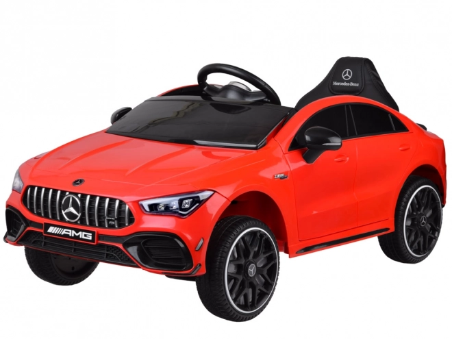 Dziecięcy samochód elektryczny Mercedes AMG CLA 45s z efektem bujania – Czerwony