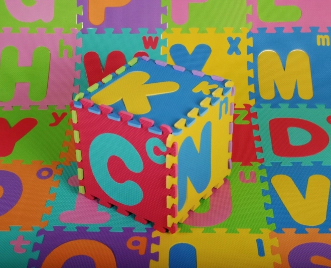 Piankowe puzzle litery dla dzieci 3+ EVA pianka + Duże i małe litery Alfabet + Podkładka podłogowa