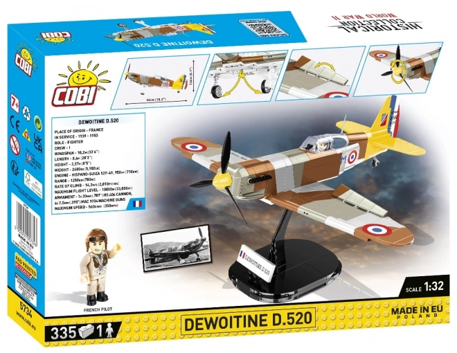 COBI 5734 II WW Dewoitine D.520, 1:32, 335 k, 1 f