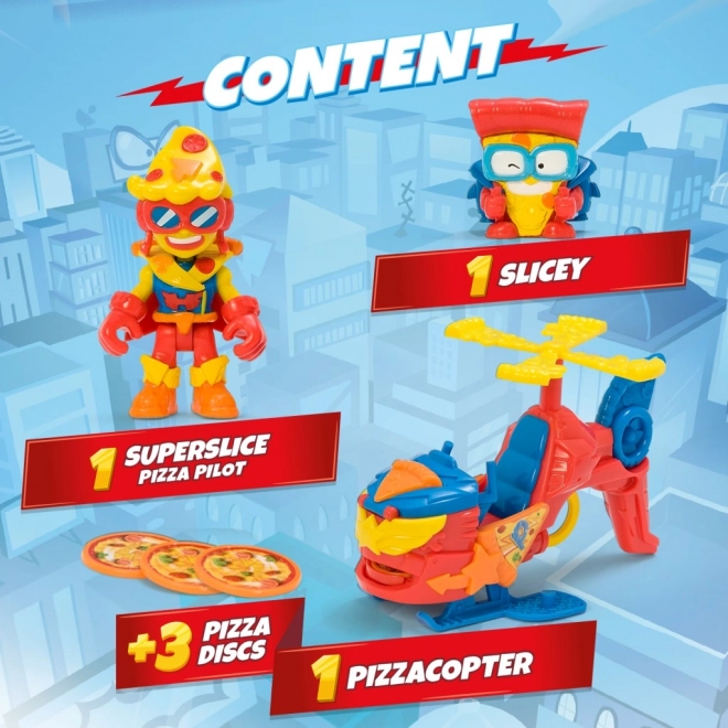 SuperThings Pizzacopter z wyrzutnią dysków