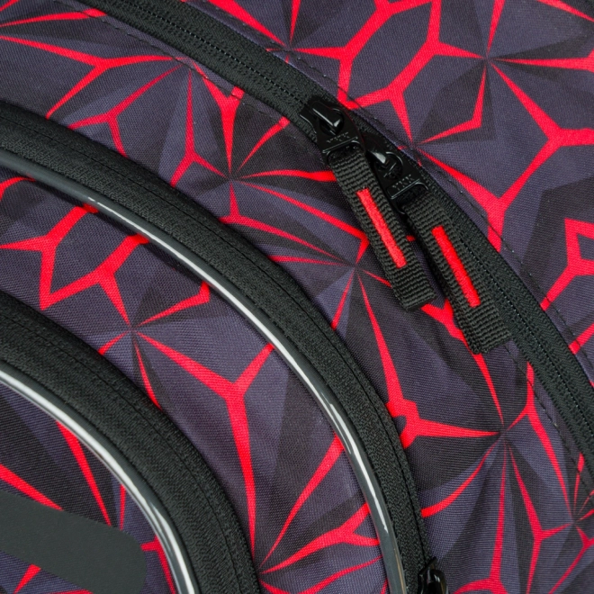BAAGL Plecak szkolny Core Red Polygon