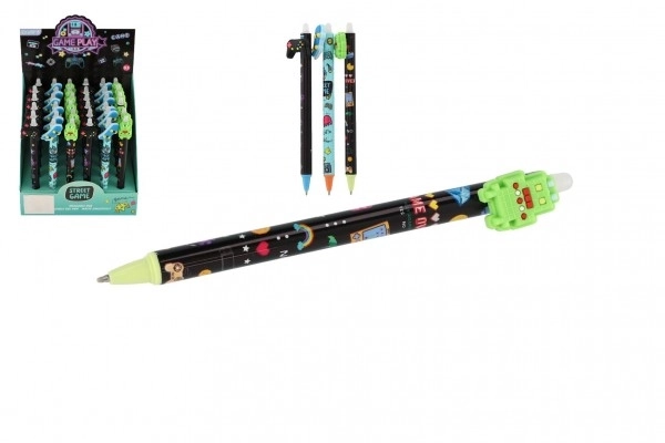 Długopis/gumka Street game 15cm plastik 6 rodzajów 36 sztuk w pudełku