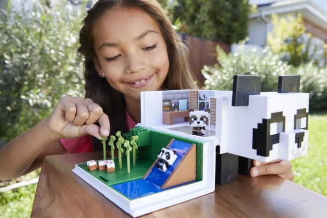 Zestaw figurek Minecraft domek do zabawy z pandą + 2 figurki