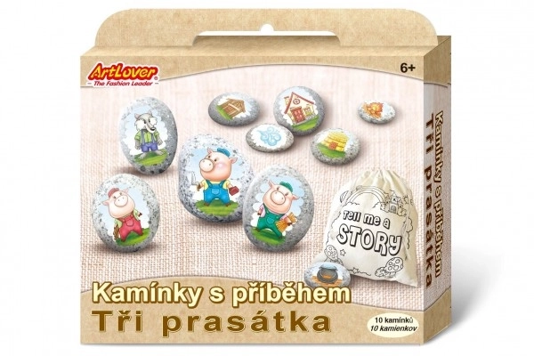 Kamienie z opowieścią Trzy świnki ARTLOVER