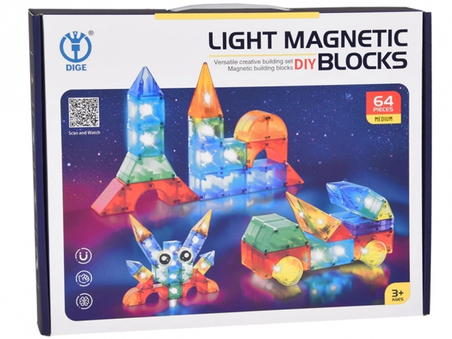 3D magnetyczne bloki Święcące magnetyczne bloki 64 sztuki ZA5240
