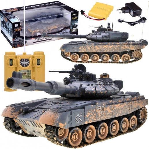Czołg RC T-90 z obrotową wieżą, światłami i dźwiękami