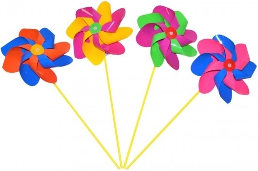 Kolorowy plastikowy wiatraczek 20 cm