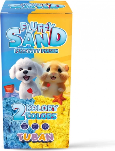 Puszysty pachnący piasek TUBAN Fluffy niebieski i żółty 140 g