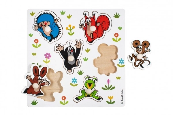 Detoa Drewniane puzzle wkładane Krecik małe