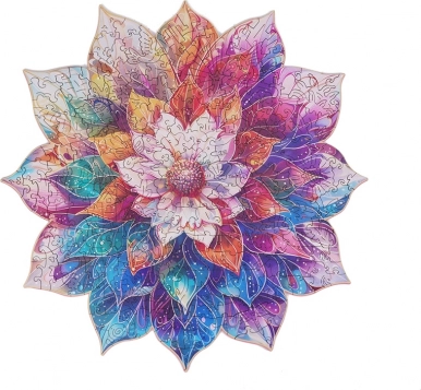 Drewniane puzzle Kwiatowa mandala