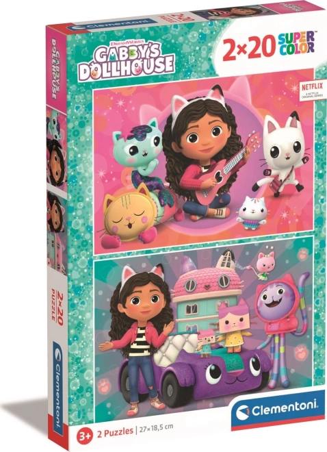 Puzzle 2×20 elementów Gabiny magiczny domek