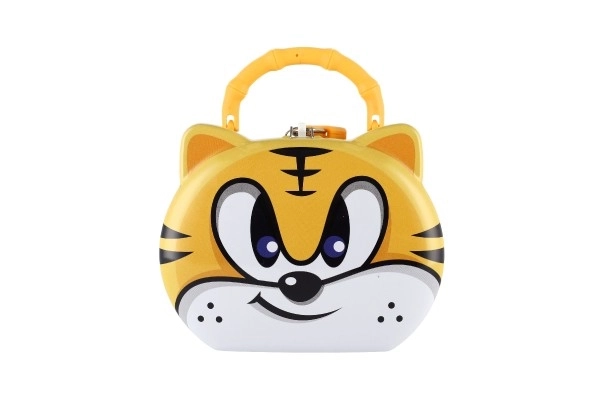 Skarbonka kot/puszka kotek z zamkiem 14x12cm 3 kolory w plastikowym pudełku