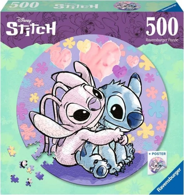 Okrągłe puzzle Stitch 500 elementów