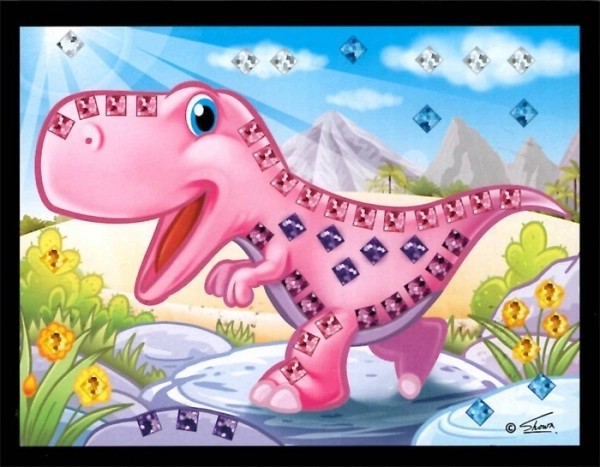 Mozaika obrazek mini dinozaur błyszczący 10x12cm mix rodzajów
