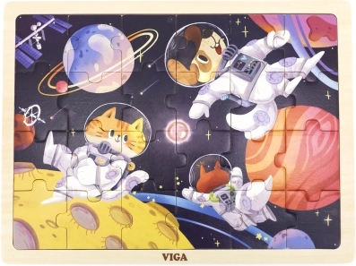 Drewniane puzzle Kosmiczne przygody 24 elementy VIGA