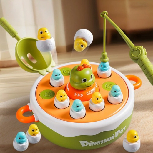 woopie dino zestaw do zabawy 4w1 z magnetycznym wędkowaniem i katapultą