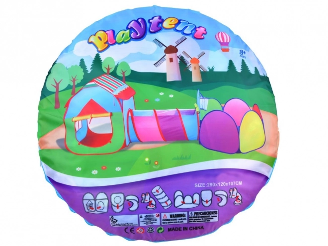 Zestaw dla dzieci 3w1 Domek, Tunel i Zagroda