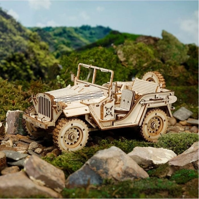 Wojskowy Jeep - 3D drewniane puzzle