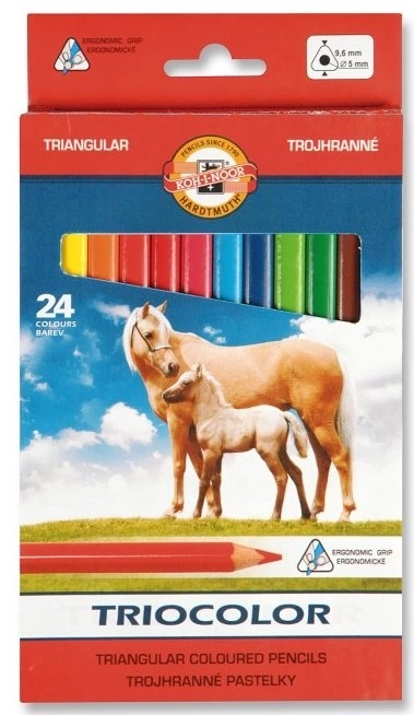 Trójkątne kredki Koh-i-noor 24 szt. Triocolor