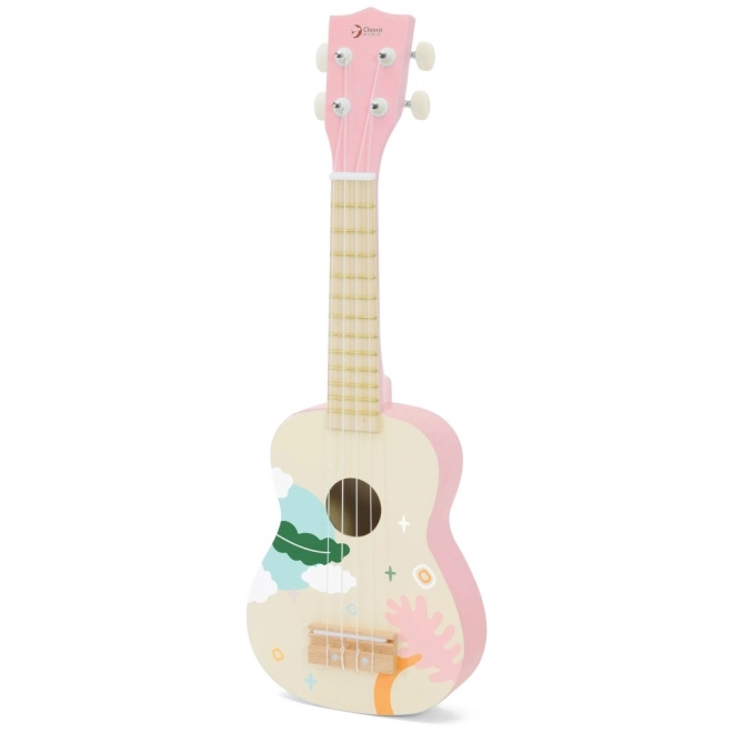 Klasyczne Świat drewniane ukulele dla dzieci różowe