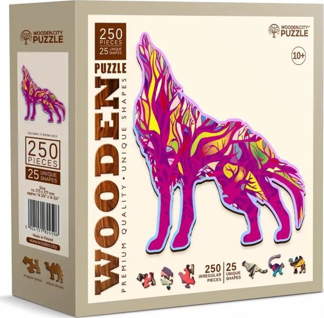 Drewniane puzzle Wilk wyjacy 250 elementów