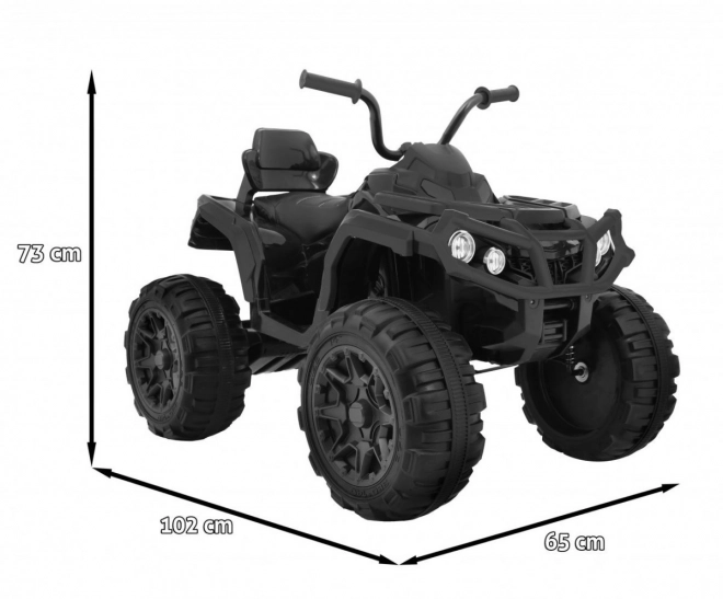 Dziecięcy akumulatorowy quad czarny + koła EVA + radio MP3 + LED + wolny start