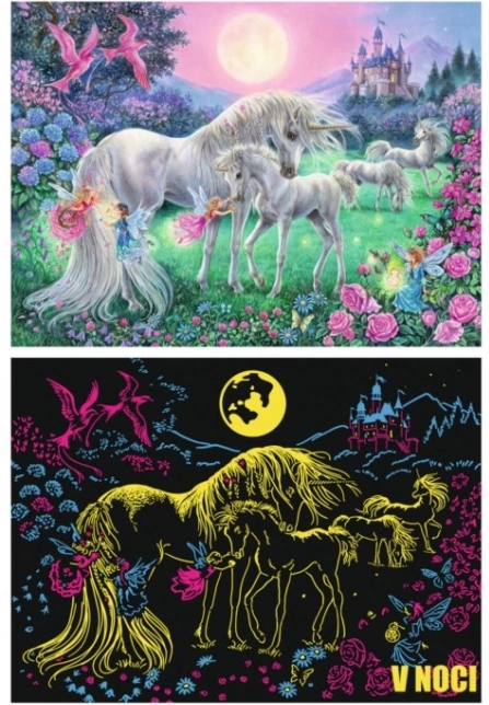 RAVENSBURGER świecące puzzle jednorożce w pełni XXL, 100 elementów