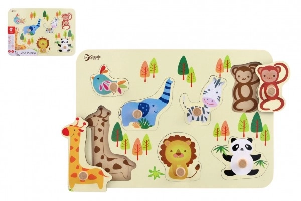 Drewniana układanka - zoo