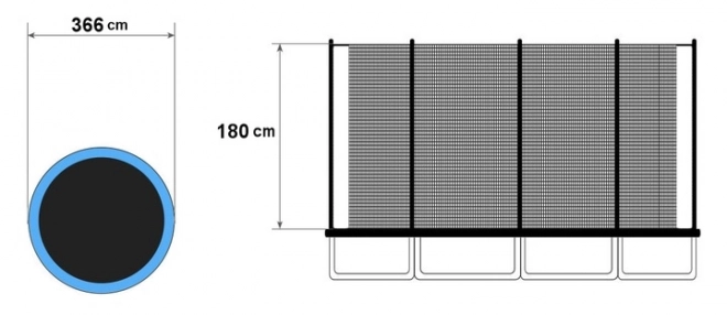 Wewnętrzna siatka trampolinowa 366cm 12ft/8