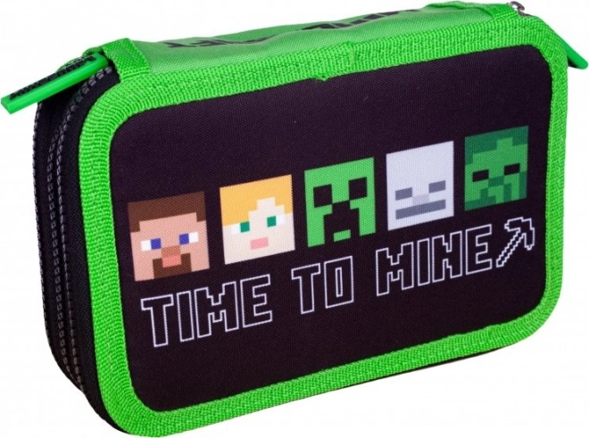 Szkolny piórnik Minecraft Alex i Steve trzywarstwowy
