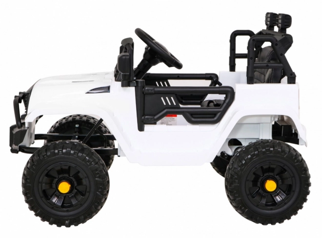 Samochód na baterie Jeep Dark Night dla dzieci + wolny start + EVA + LED audio – Białe