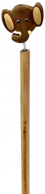 Drewniany ołówek z głową słonia