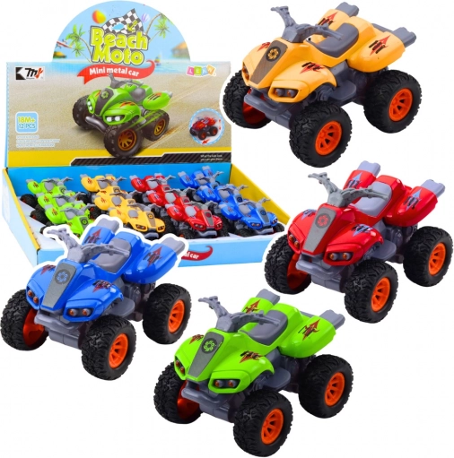 Quad z napędem, gumowe koła i metalowa karoseria