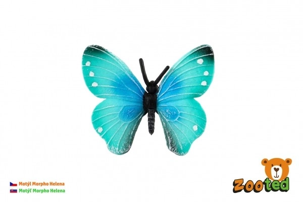 Tropikalny motyl Morpho Helena z plastiku 7cm w woreczku