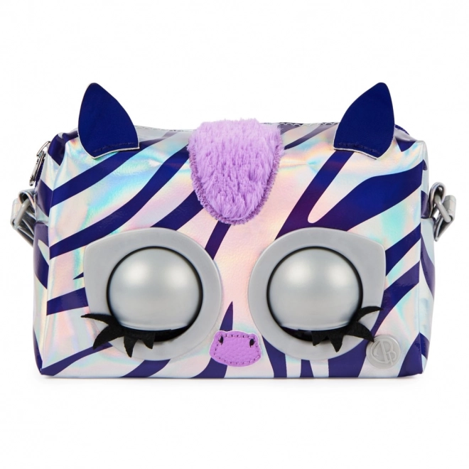 Metaliczna interaktywna torebka Purse Pets zebra