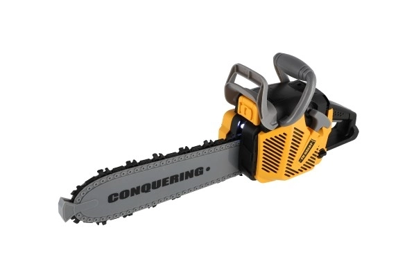 Piła łańcuchowa narzędzia plastikowe 42cm na baterie z dźwiękiem i światłem w pudełku 43x19x10cm