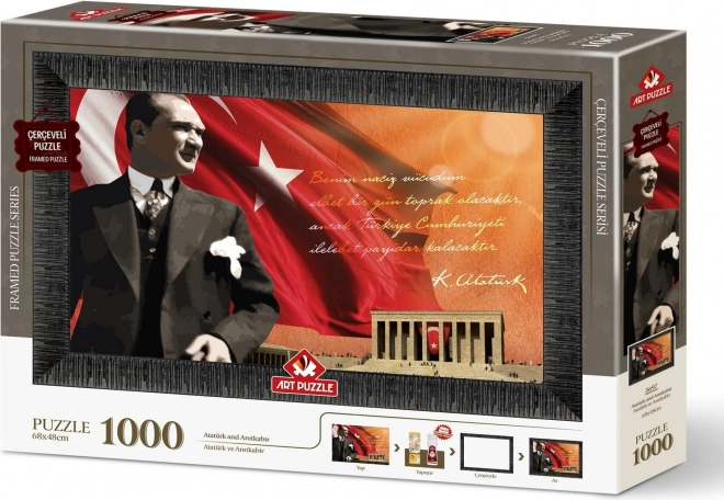 ART PUZZLE Puzzle z ramą i klejem 3w1 1000 elementów – Atatürk i Anıtkabir