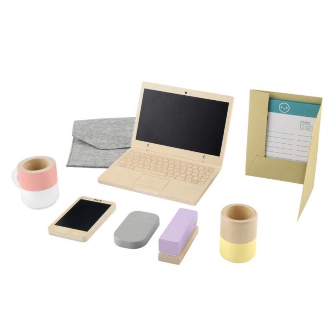 Fisher-Price drewniany zestaw home office dla dzieci (9 elementów)