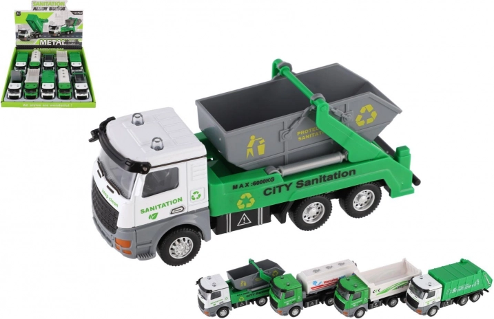 Samochód miejskich służb sprzątających metal/plastik 14 cm z napędem typu pull-back