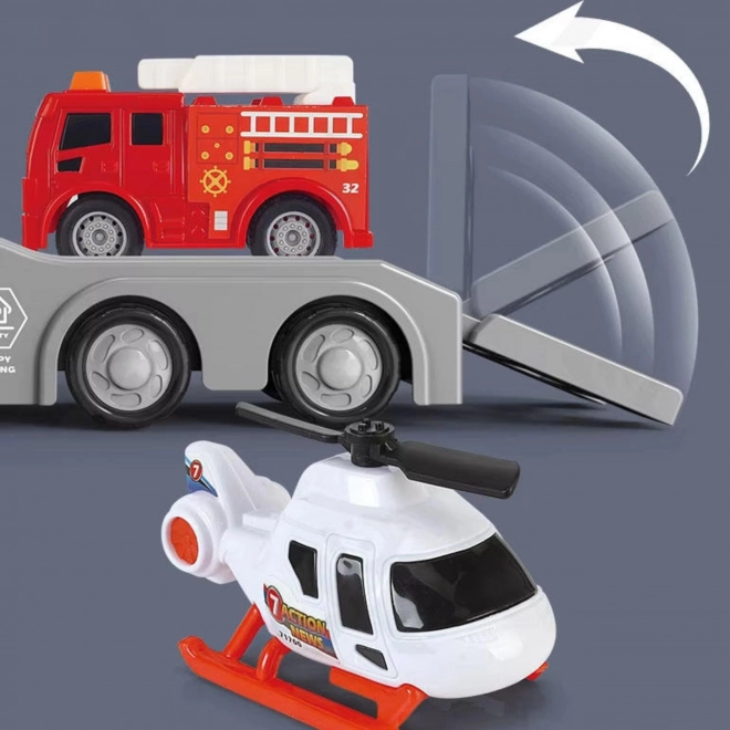 Czerwona Strażacka Furgonetka CITY TRUCK z Efektami Dźwiękowymi i Świetlnymi