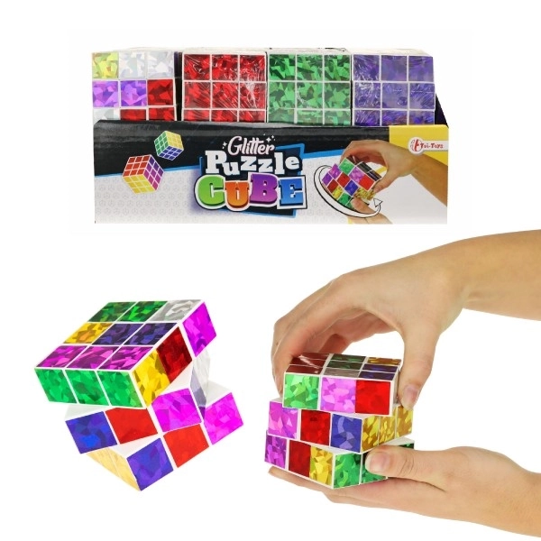 Kostka składająca się z plastiku połyskująca 6,5x6,5cm w woreczku
