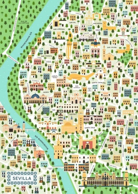 Ravensburger puzzle Mapa Sewilli 1000 elementów